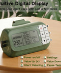 Digital display timer of Sun Powered Timed Drip Irrigation Kit For Fifteen Plants With Thirty Three Foot Of Quarter Inch Tubing