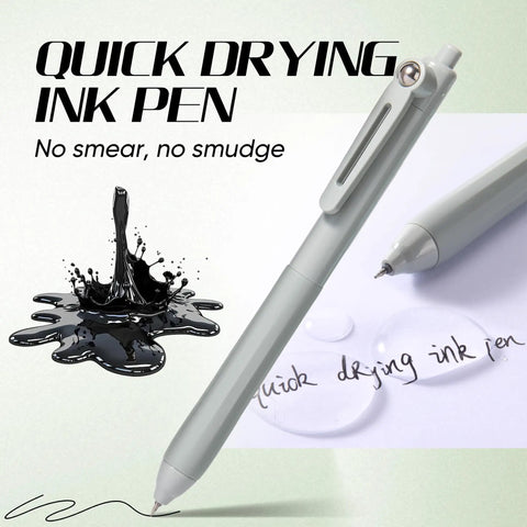 Gel Pens Set Of 12 Silent Click Retractable Pens With 0.5mm Fine Point Black Ink, no smear or smudge, quick drying pen