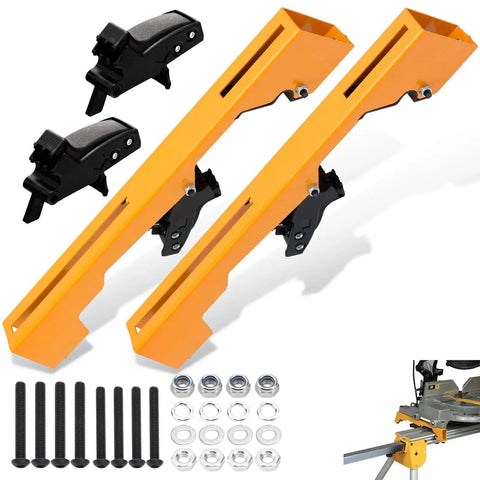 Two Pack Miter Saw Mounting Brackets For Stand Yellow With Easy Attach Clamps And Non Slip Feet Fits DWX723 DWX724 DWX725 DWX725B DW7231 DE7025XJ And More Tool Stands