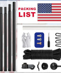 25 Foot Heavy Duty Flag Pole Built Tough Aluminum Rust Resistant Wind Tested To 100 MPH Two Flags Includes Nylon Embroidered 5x3 Flag