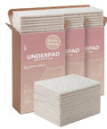 Serious Absorption Handles Every Mess, Waterproof Adult Bed Pads For Post Op Healing And Bbl Aftercare, Extra Large Chucks Shield Furniture, 24 By 35 Inches With Forty Disposable Quilted Layers in packaging with stack of pads.