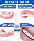 Instant Bonding Denture Glue For At Home Fixes, Ultra Strong Adhesive That Secures Loose Or Broken Teeth, clear bottle, 1 oz