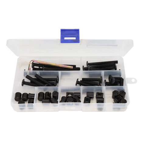 Built Different M6 Hex Socket Cap Bolts And Slotted Barrel Nuts Assortment Kit For Crib Cot Bed Furniture Hardware with black screws.
