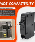 Tandem 1 Pole 20 Amp Circuit Breaker Plug-In 120/240V AC With 10kA Interrupting Rating displayed with compatibility details.