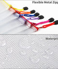 Colorful Mesh Zipper Pouch Bags Set, 30 Pieces In 8 Sizes And 8 Colors Waterproof Storage Pouches showing flexible zippers and waterproof material.