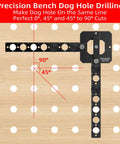 Portable Drill Guide For Three Quarter Inch Workbench Dog Holes Pro Grade Drill Template For Building MFT Table Tops