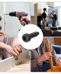 Top Shelf 304 Stainless Steel Hex Socket Head Cap Screws M4 X14Mm Black Finish in wood assembly with drill and wrench.