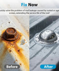Stainless Steel Roofing Screw Caps Quick Fix for Roof Leaks, Cover Old Screw Heads with One Easy Install, Before and After