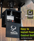 Zero Hassle 6V Digital Deer Feeder Kit With Beefy Motor And 8 Programmable Timers showing control unit with display and mounting hardware.
