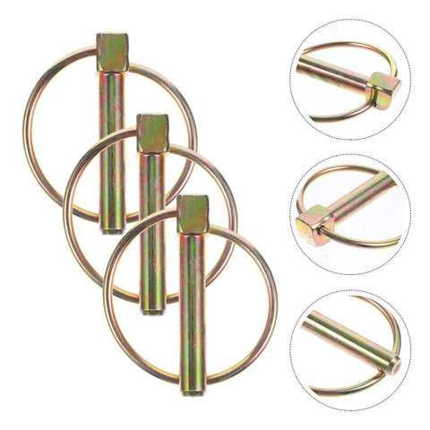 Heavy Duty Zinc Plated Spring Loaded Lynch Pin Kit 10pcs 8x45mm with ring, farm tractor, mower, trailer hitch accessory