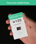 Hand holding a 128GB MicroSDXC Card Class 10 U3 Expandable Storage for Security Cameras and Dash Cams with packaging