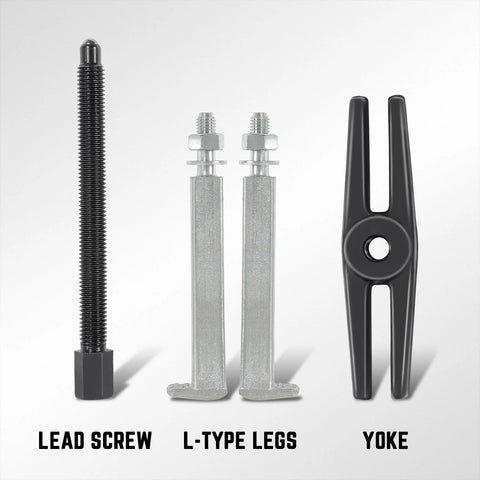 Lead screw, L-type legs, yoke from Heavy Duty Dual Chuck Bearing Puller Set 5 Ton Capacity 14 Piece Bearing Separator Puller Kit