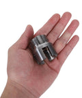 ABOOFUN 3 Pc Pipe Threader Tool Kit piece in hand, crafted from gritty steel, used for internal and external pipe threading.