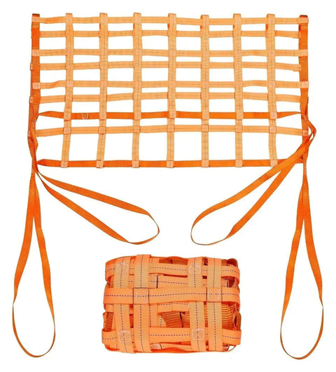 Heavy Duty Cargo Lifting Net 5X5 Feet Workhorse With Rugged Harness Straps And Wide 10Cm Mesh for secure pallet hauling.
