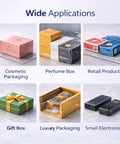 Hassle Free Manual Shrink Wrap Heat Sealer For Bopp And Pvc Film Smooth Overwrapping Packing Tool For Perfume Cosmetics Gift Boxes showcased with various packaged products.