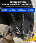 Speedy Brake Caliper Compressor For Quick Pad Replacement, heavy-duty tool retracting single piston on vehicle brake caliper