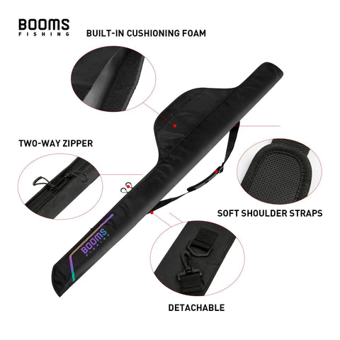 Super Convenient Portable Folded Fishing Rod And Reel Storage Case Holds Two To Three Spinning Poles with foam padding and straps