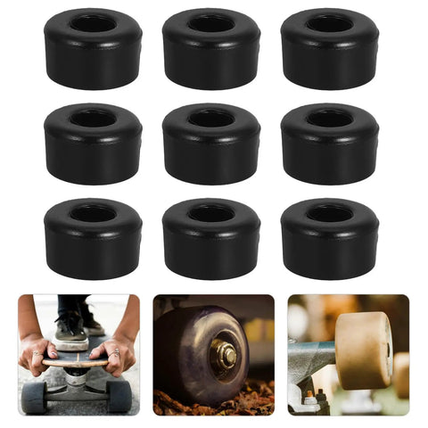 10 Pack PU Shock Absorbing Cushions For Roller Skates Black Vibration Pads For Double Row Quad Skates Universal Fit Skate Hardware