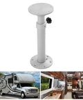 Adjustable Table Leg With Telescopic 445 To 685mm Aluminum Alloy Frosted Silver Finish Removable Base for RVs and Boats