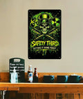 Safety Third Aluminum Sign 8x12 Vertical Poster Built Tough Rustproof Metal Art For Man Cave Decor Blue Collar Gift
