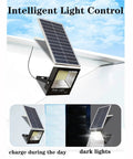 JUDYSSY Solar Safety Light, Home Outdoor Flood Light Garden Wall Light Led Sol, Black,150w EU with intelligent light control panel.