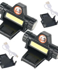 Two Pack Welding Light With Dual Rotatable Lamps, Magnetic Clamp Helmet Headlamp, waterproof USB rechargeable spotlight