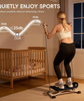 Woman using Badass Ski Balance Trainer For Home Gyms With Digital Lcd Panel in a quiet room by a crib.