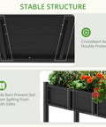 Raised Garden Bed With Tools 45 By 18 By 29 Inches Poly Elevated Planter Box With Legs And Storage Shelf Weather Resistant