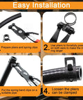 352 Piece Spring Band Hose Clamps Kit 6 To 25mm With 2 Hose Clamp Pliers showing easy installation steps for secure hose fitting