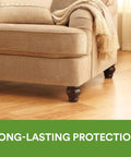 Brown 32 Pack Felt Furniture Pads 1 Inch Round Self Stick Protect Hardwood Floors From Dings Dents And Scratches Easy To Apply Quick Install Chair Leg Caps For Tables Lamps And Decor shown on a sofa leg on wood floor