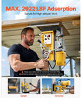 Versatile Magnetic Drill Press Delivering Serious 1400W Output With Beast Mode Copper Motor And Rock Solid 2922 Lb Holding Force For Heavy Steel Operations, mounted overhead for high-altitude drilling.