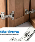 Dang Smooth Soft Close Hinges For Hidden Lazy Susan Corner Cabinets 4 Pack Cold Rolled Steel With Nickel Finish and Brass Bottom 135 165 Degree Install on wooden cabinet doors.
