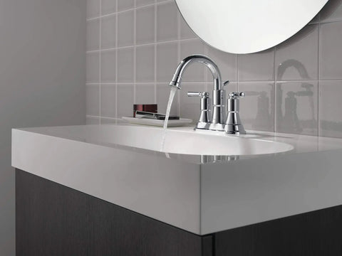 Westchester Centerset Chrome Bathroom Sink Faucet With Drain Assembly Included on modern white sink, faucet running