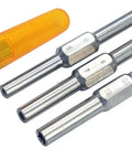 Pro Grade Clock Winding And Let Down Tool Kit For 3.5 To 5.25mm Includes Six Double Ended Steel Key Shafts Nickel Plated Steel