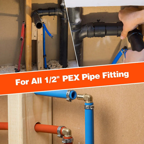 Installing 200 Pack One Half Inch PEX Cinch Clamps, Stainless Steel Single Ear Hose Clamps for 1/2 inch PEX Pipe Connection
