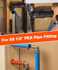 Plumber using 100 Pack Half Inch PEX Cinch Clamps Stainless Steel Single Ear Hose Clamps for DIY Home Plumbing