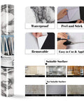 Gray Marble Peel And Stick Contact Paper For Cabinets Desks Tables And Shelves Self Adhesive Vinyl Film 36x160 Inches packaging and usage guide