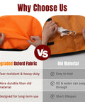 Comparison of orange tear-resistant Oxford fabric with old material for Meat Resting Blanket For BBQ 22 Inch Insulated Leakproof Bag