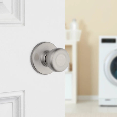 Tylo Interior Passage Door Knob For Closet And Hallway Doors Non Locking Doorknob Satin Nickel With Microban Protection Easy DIY Install Includes All Hardware