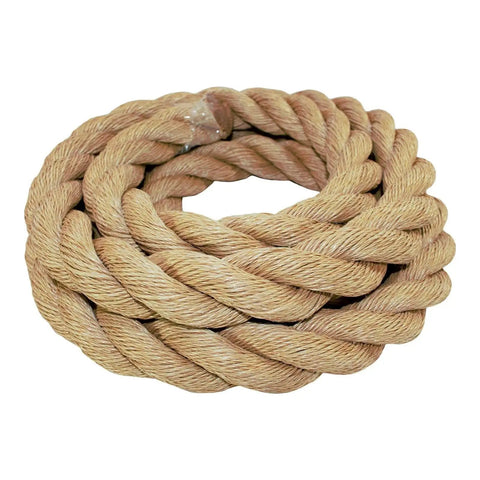 Twisted ProManila Rope UnManila 3 Strand Lightweight Polypropylene Rope For DIY Projects Outdoor Marine And Farm Use 1.25 Inch By 50 Foot coiled