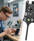 Technician using USB C Inductance Tester for PC and Phone Repair, High Sensitivity Inductor Detector, Quick Fault Finder tool