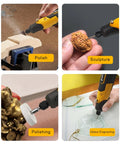 Handheld Electric Grinding And Engraving Pen Kit with 58 bits used for polishing, sculpting, and engraving wood, stone, and glass.