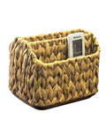 Woven storage basket holding a remote, not a 360 Degree Swivel Desk Organizer Dope Five Compartments In Faux Leather Finish
