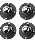 Top Shelf Stainless Steel Furniture Casters Four Pack Anti Rust Heavy Duty Mini Roller Wheels For Couches Sofas Slick Glide Silent Movement One Inch Height Metal Hardware Included Ready To Roll Anytime, black caster wheels.