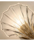 Crystal Wall Lights Living Room Bedroom Lamp Sconces Lighting - Shell Copper Light Fixture Corridor Decoration T-155, close-up view of glass shade.
