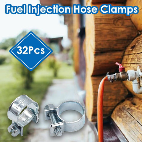 Fuel Line Clamp Set For Auto Marine And Truck Dope High Pressure Zinc Plated Fuel Injection Hose Clamps in use with hose