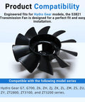 Transmission Fan 7 Inch 10 Blade Pump Cooling Fan for Lawn Tractor Transaxle Fits 53821 Black 1Pc displayed with compatibility