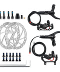 HB 876E Electric Bike Hydraulic Disc Brake Set With Four Pistons, Power Off Braking, 160mm Rotors, 2 Pin Sensor Included