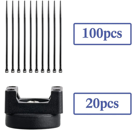 Magnetic Zip Tie Mounts Cable Management Kit 120 Piece Set With 20 Magnetic Bases And 100 Nylon Zip Ties Heavy Duty 22mm Ties
