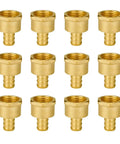 12 Pack One Half Inch PEX To One Half Inch Female NPT Brass Fittings For Drinking Water Lead Free Corrosion Resistant Adapters
